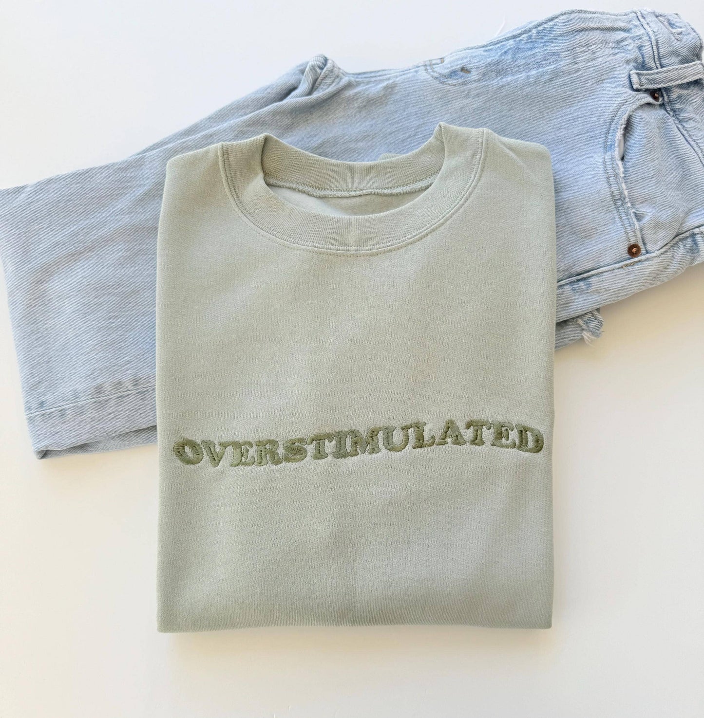 Embroidered Overstimulated Retro Sweatshirt
