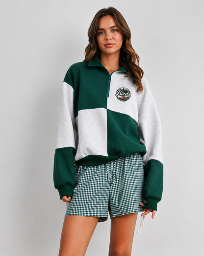 Color Block Quarter-Zip Sweatshirt- BMT8520