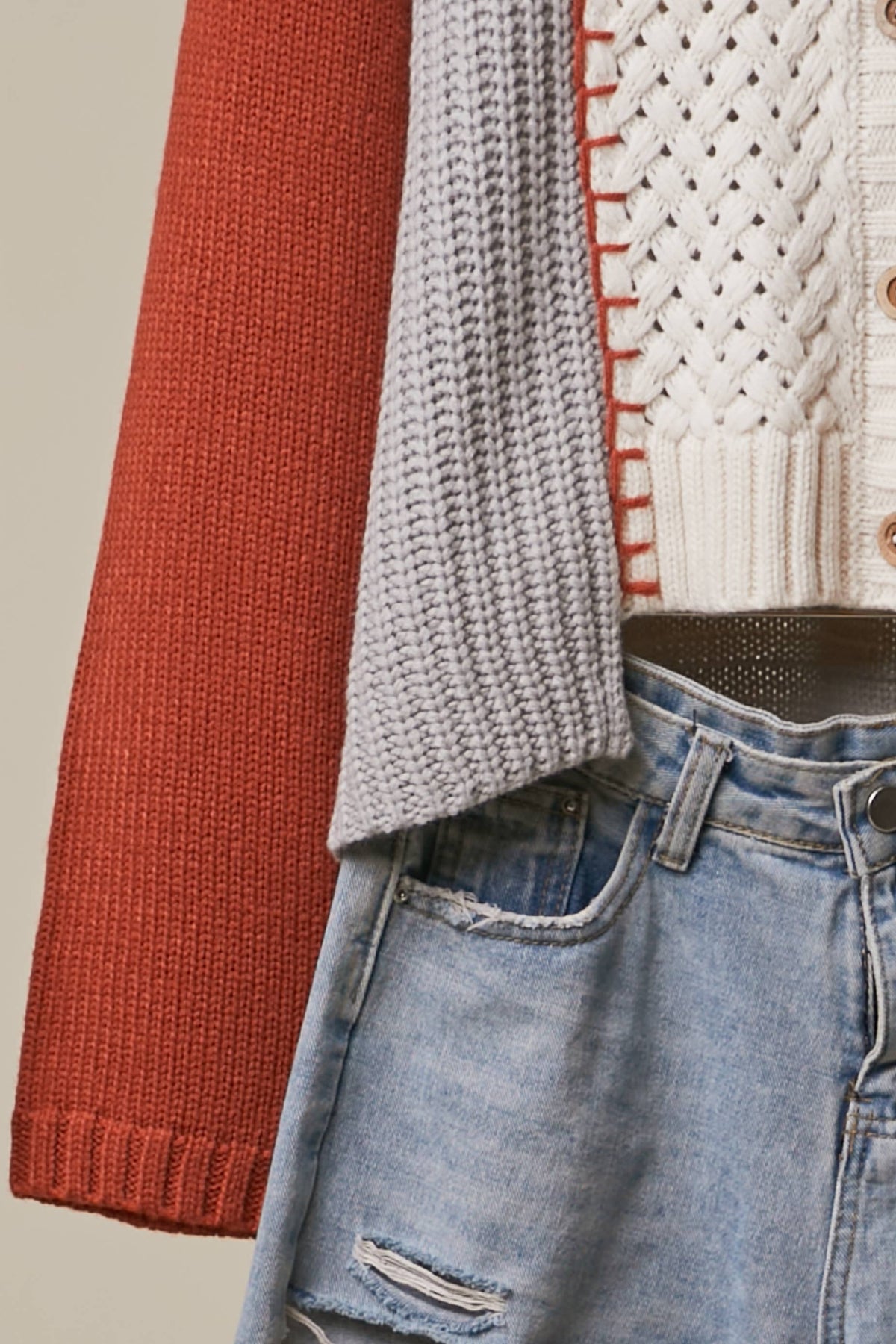 Mixed Sleeve Cardigan
