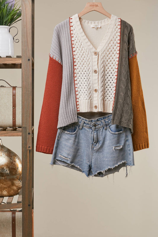 Mixed Sleeve Cardigan