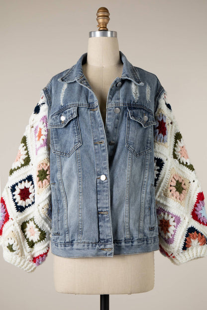 Denim Granny Square Jacket