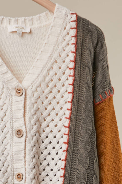 Mixed Sleeve Cardigan
