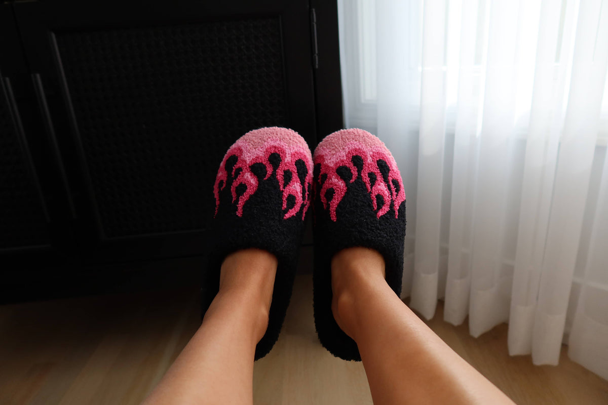Hot Pink Flames  Slipper