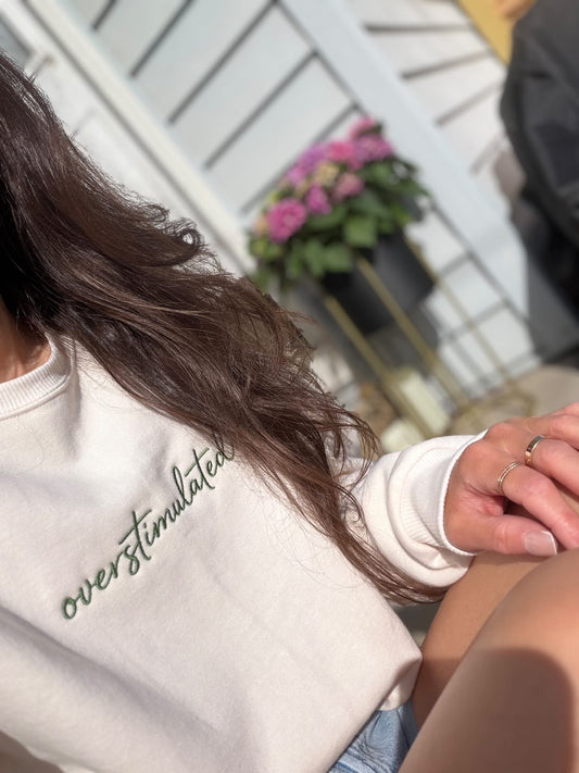 Embroidered Overstimulated Retro Sweatshirt