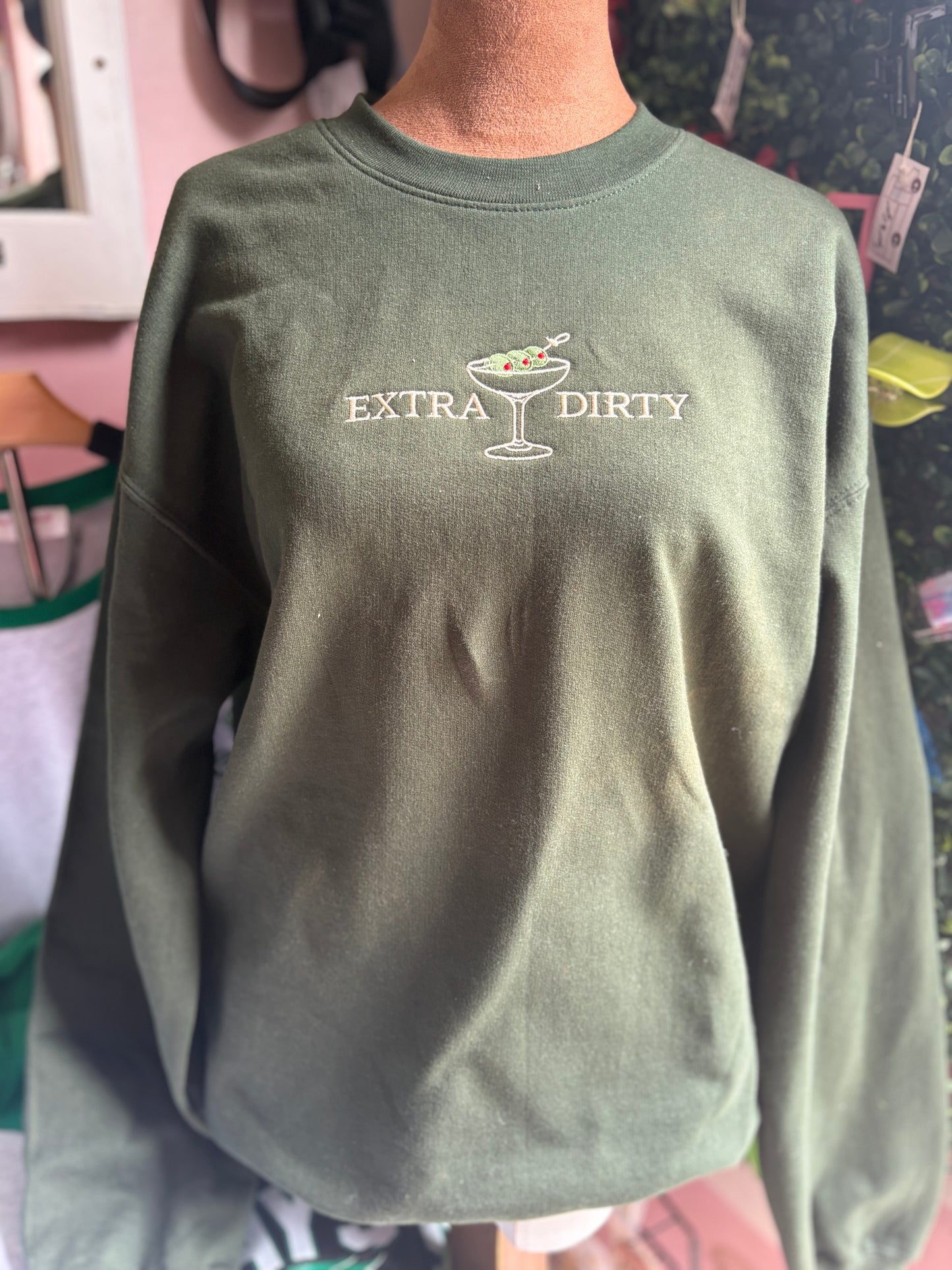 Extra Dirty Martini Embroidered Sweatshirt