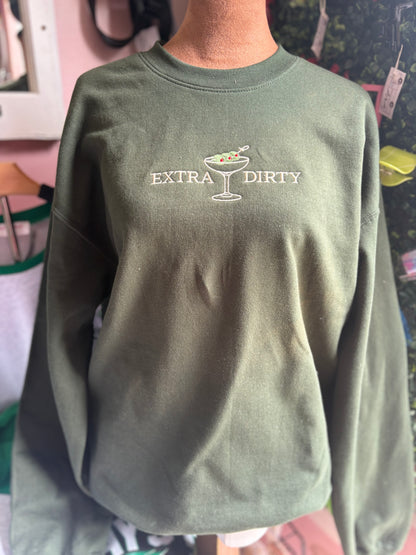 Extra Dirty Martini Embroidered Sweatshirt