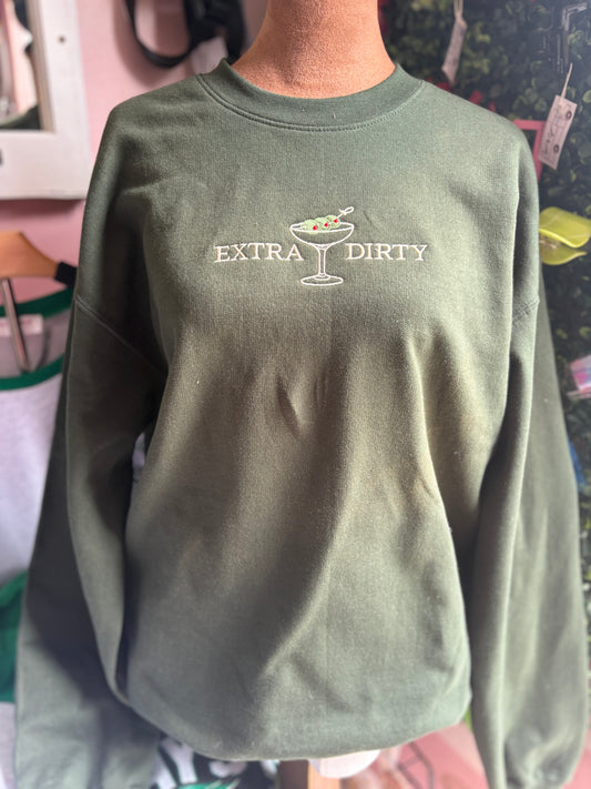 Extra Dirty Martini Embroidered Sweatshirt