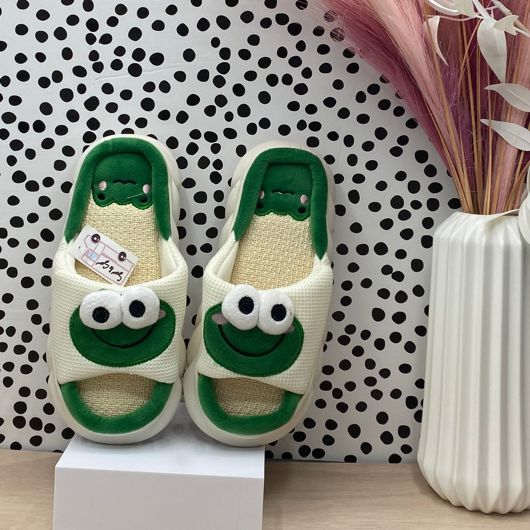 Frog Face Open Slippers
