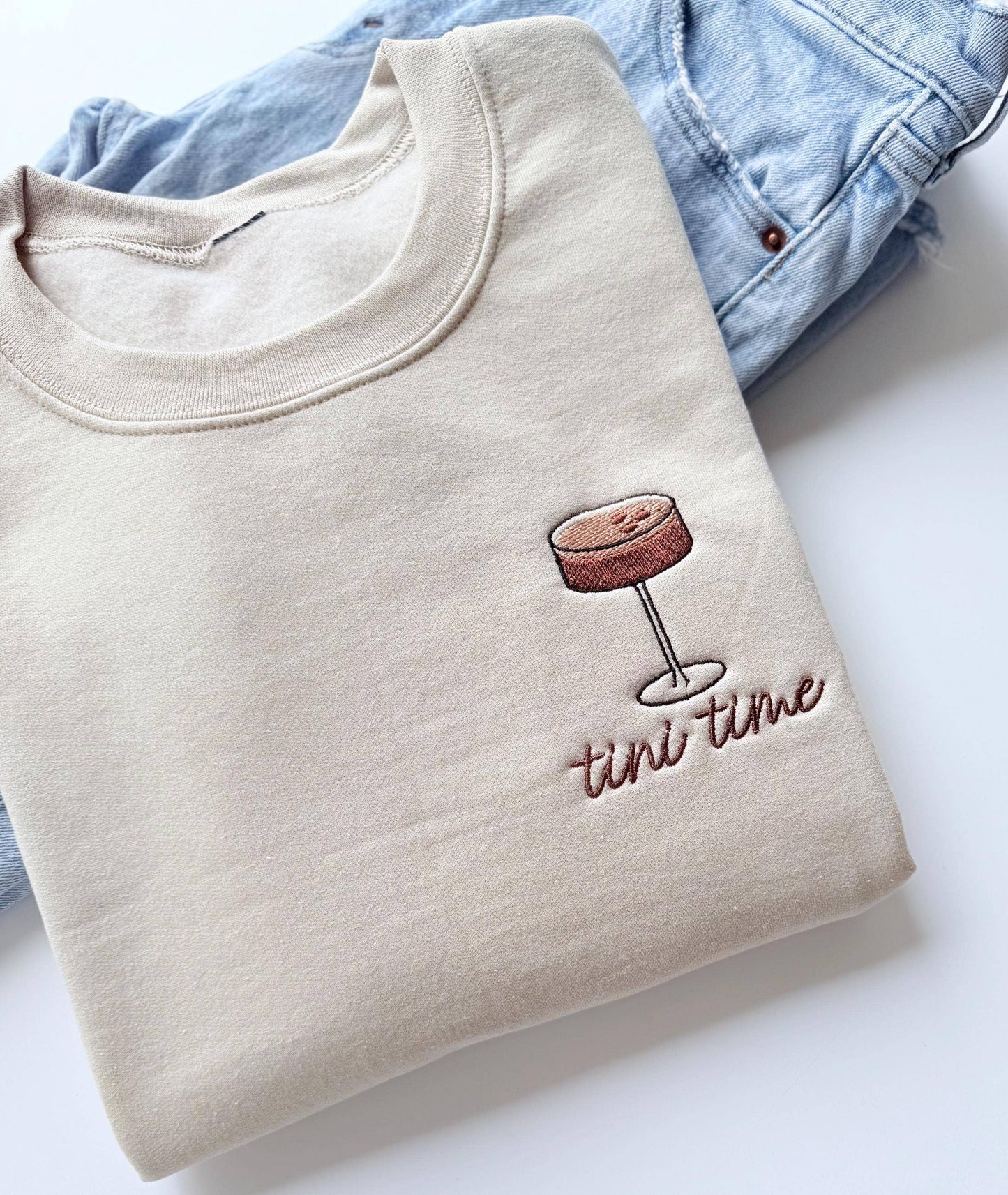 Espresso Martini Three Beans Embroidered Sweatshirt