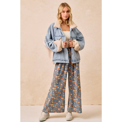 Washed Denim Mixed Jacket