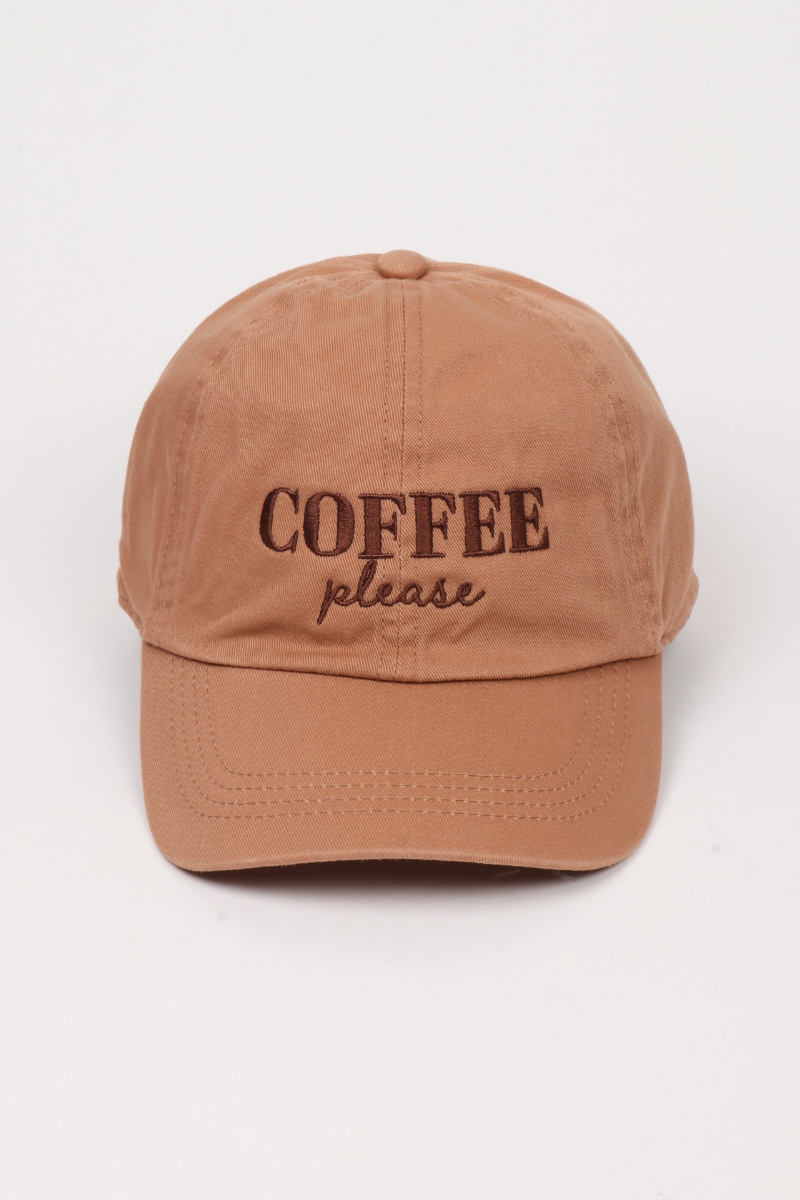 COFFEE PLEASE embroidered Baseball Cap