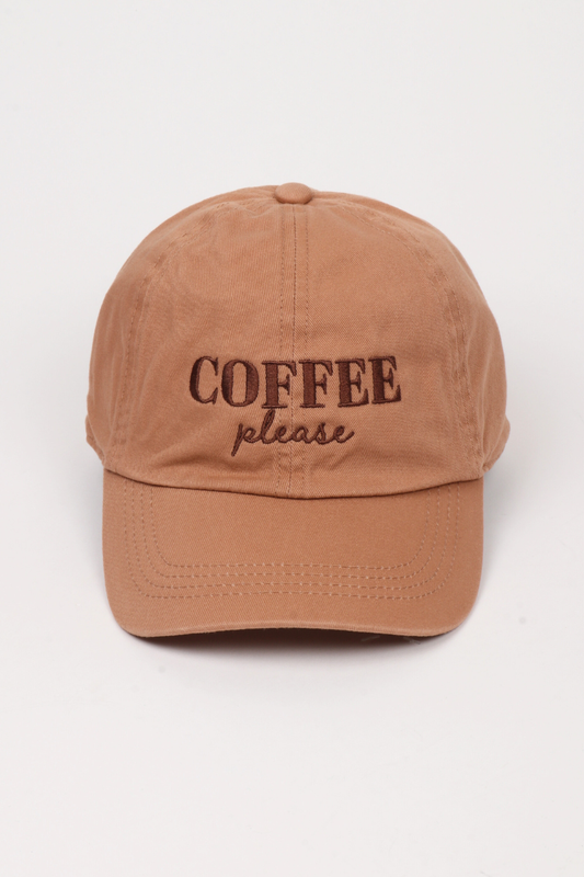 COFFEE PLEASE embroidered Baseball Cap