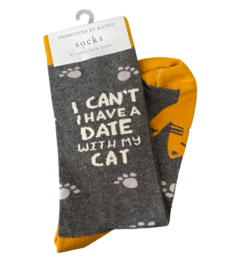 I Can’t I Have a Date With my Cat Socks