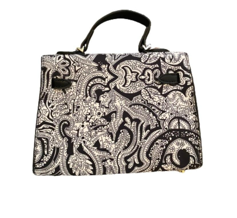 Black & White Paisley Purse - Www.sowandsewboutique