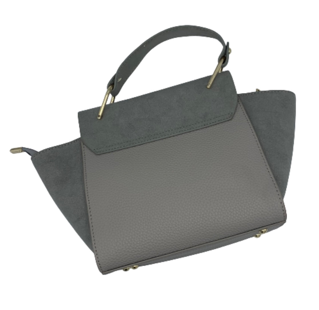 Grey Suede Purse Sow and Sew Boutique