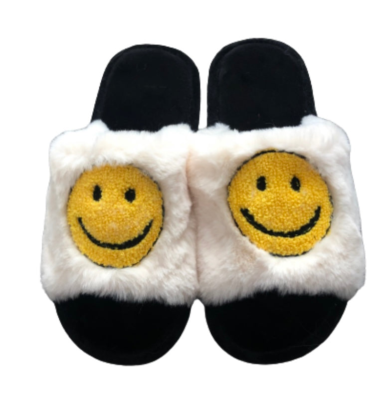 Open Toe Smiley Face Slippers